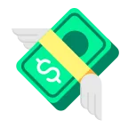 Money with Wings emoji on Microsoft