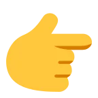 Emoji Dorso de mano con índice a la derecha en Microsoft