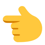 Emoji Dorso de mano con índice a la izquierda en Microsoft