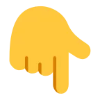 Emoji Dorso de mano con índice hacia abajo en Microsoft