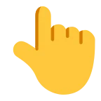 Emoji Dorso de mano con índice hacia arriba en Microsoft