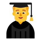 Man Student emoji on Microsoft