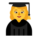 Emoji Estudiante mujer en Microsoft