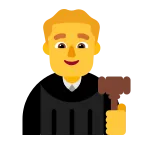 Man Judge emoji on Microsoft