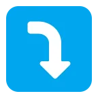 Right Arrow Curving Down emoji on Microsoft