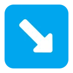 Emoji Flecha hacia la esquina inferior derecha en Microsoft