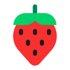 Strawberry emoji on Microsoft