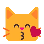 Emoji Gato besando en Microsoft