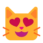 Emoji Gato sonriendo con ojos de corazón en Microsoft