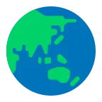 Globe Showing Asia-Australia emoji on Microsoft