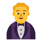 Emoji Hombre con esmoquin en Microsoft