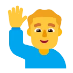 Man Raising Hand emoji on Microsoft