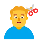 Emoji Hombre cortándose el pelo en Microsoft