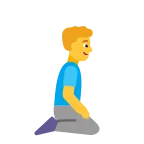 Emoji Hombre de rodillas: hacia la derecha en Microsoft