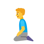 Man Kneeling emoji on Microsoft