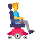 Man in Motorized Wheelchair: Facing Right emoji on Microsoft