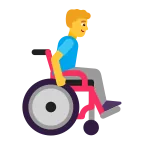 Emoji Hombre en silla de ruedas manual: hacia la derecha en Microsoft