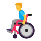 Emoji Hombre en silla de ruedas manual en Microsoft