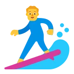 Man Surfing emoji on Microsoft