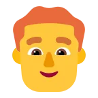 Man: Red Hair emoji on Microsoft