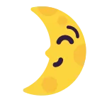 Emoji Luna de cuarto creciente con cara en Microsoft