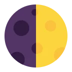 First Quarter Moon emoji on Microsoft