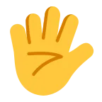 Emoji Mano abierta en Microsoft