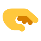 Emoji Mano con la palma hacia abajo en Microsoft