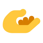 Emoji Mano con la palma hacia arriba en Microsoft