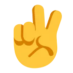 Emoji Mano con señal de victoria en Microsoft