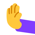 Emoji Mano empujando hacia la izquierda en Microsoft