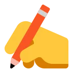 Writing Hand emoji on Microsoft