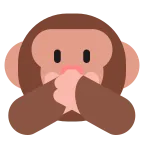 Emoji Mono con la boca tapada en Microsoft