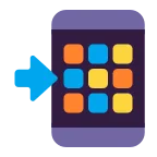 Emoji Móvil con una flecha en Microsoft
