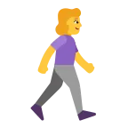 Woman Walking: Facing Right emoji on Microsoft