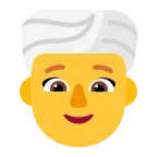 Woman Wearing Turban emoji on Microsoft