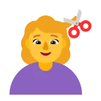 Woman Getting Haircut emoji on Microsoft
