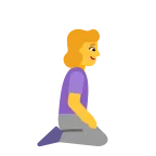 Emoji Mujer de rodillas: hacia la derecha en Microsoft
