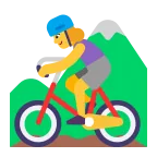 Emoji Mujer en bicicleta de montaña en Microsoft