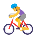 Woman Biking emoji on Microsoft