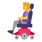 Emoji Mujer en silla de ruedas eléctrica en Microsoft