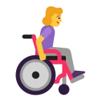 Emoji Mujer en silla de ruedas manual: hacia la derecha en Microsoft