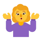 Woman Shrugging emoji on Microsoft