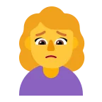 Woman Frowning emoji on Microsoft
