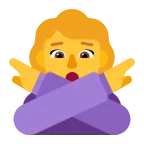 Emoji Mujer haciendo el gesto de "no" en Microsoft