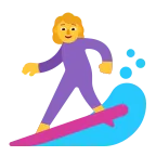 Woman Surfing emoji on Microsoft