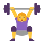 Emoji Mujer levantando pesas en Microsoft