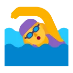 Emoji Mujer nadando en Microsoft