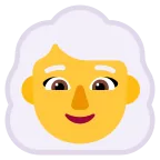 Emoji Mujer: pelo blanco en Microsoft