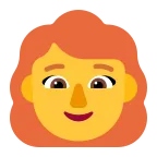 Woman: Red Hair emoji on Microsoft